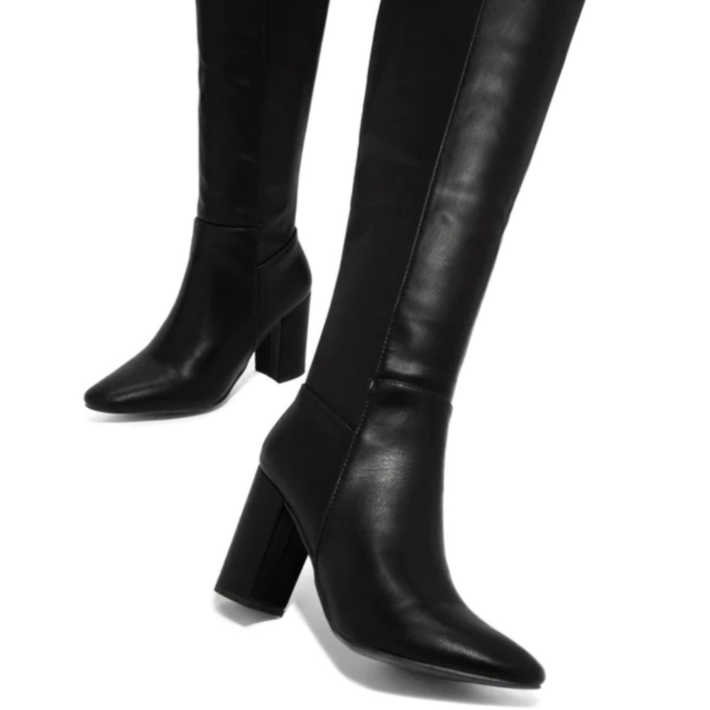 Miss Lola Matte Black Knee High Boot